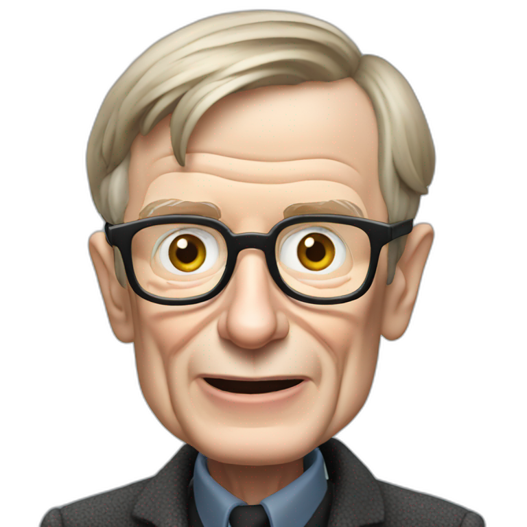 Stephen Hawking on a wheelchair | AI Emoji Generator