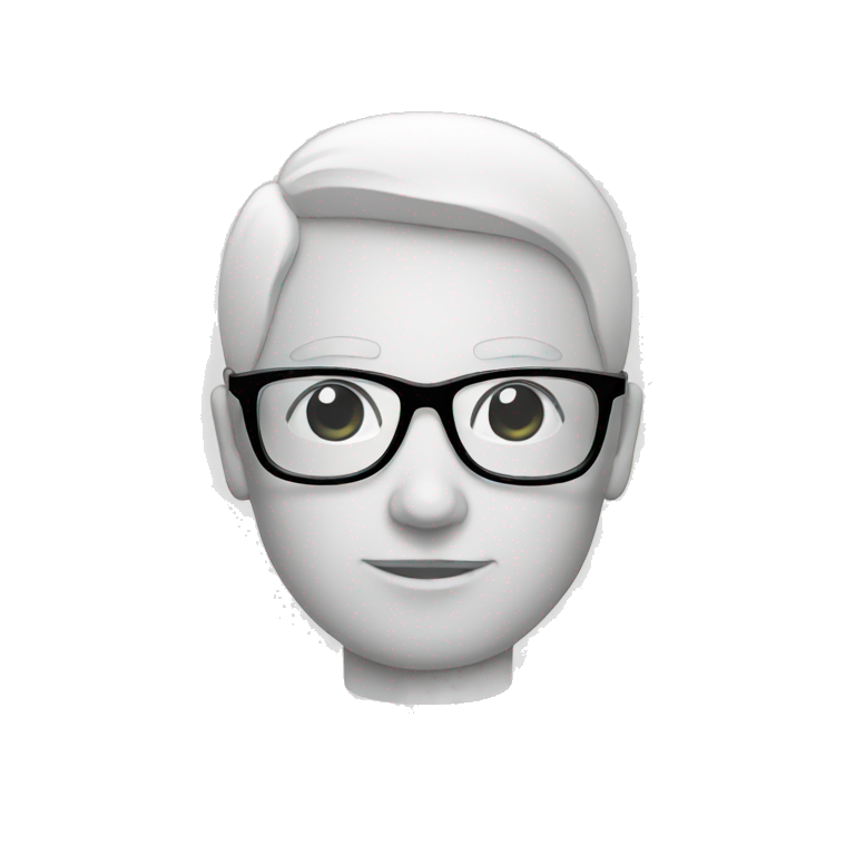 meester frank visser white hair, white mustache and glasses | AI Emoji ...