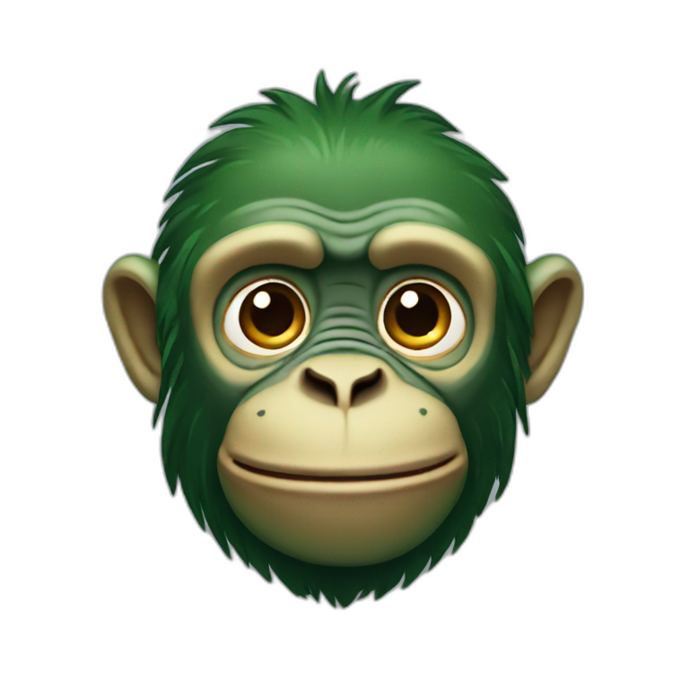 Chimpanzee sitting, no tail | AI Emoji Generator