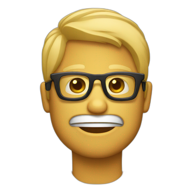 Emoji apenado con gafas | AI Emoji Generator