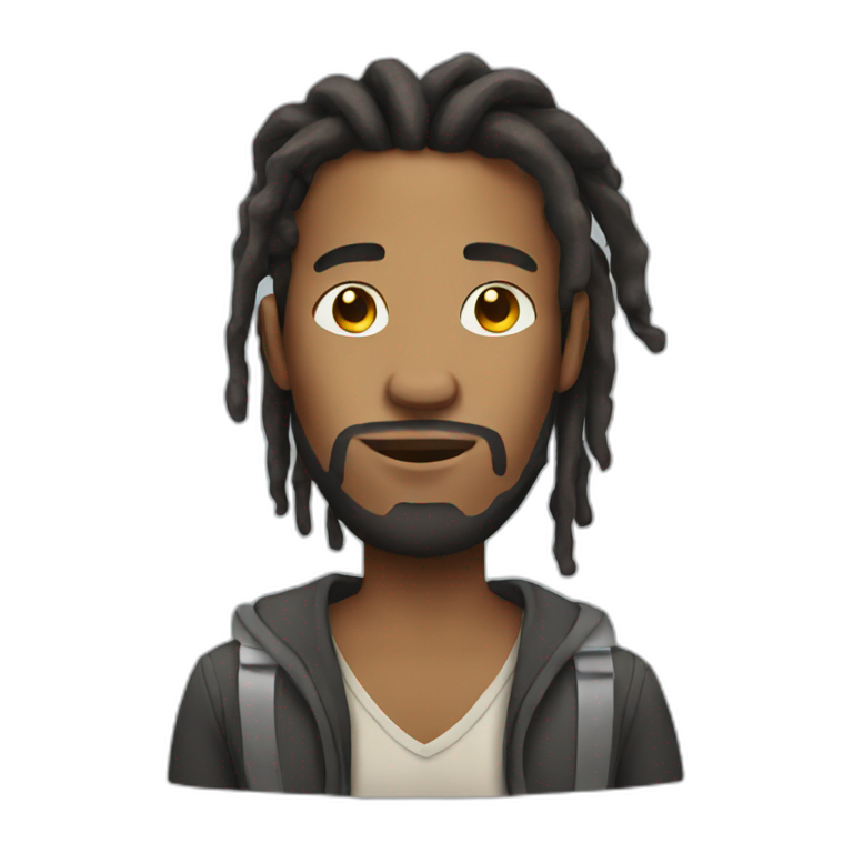 Emoji With Light Colored Dreads White 