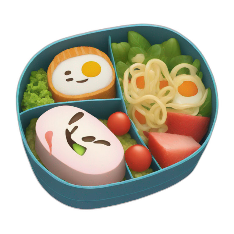 bento box on the theme of pork Rosso | AI Emoji Generator