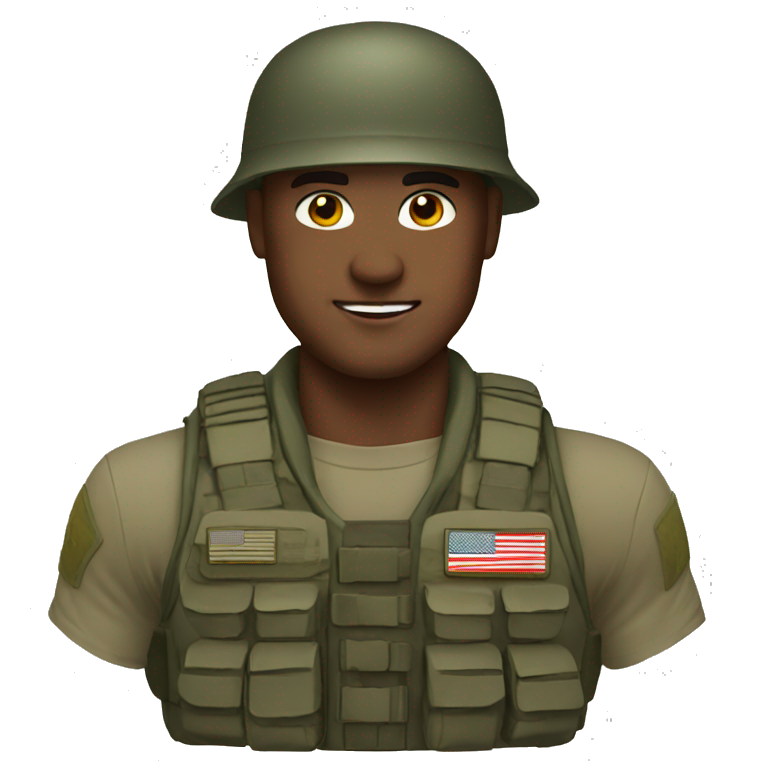 cool military guy with mustache | AI Emoji Generator