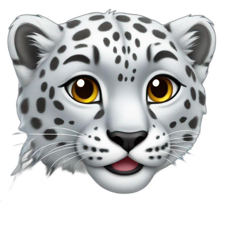 majestic snow leopard portrait | AI Emoji Generator