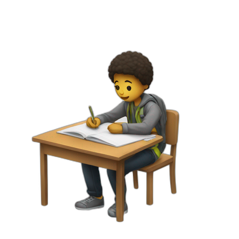 a girl studing | AI Emoji Generator