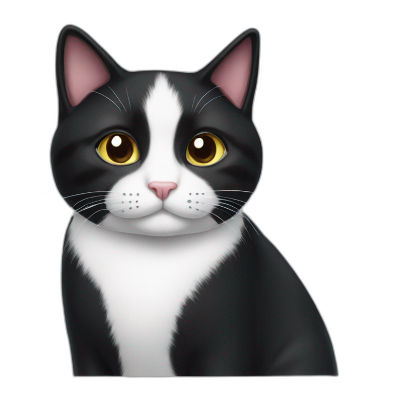 Tuxedo cat with pink | AI Emoji Generator