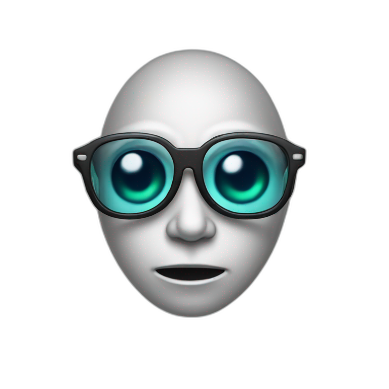 Cool Alien with bandana,scarf and red shiny glasses glasses | AI Emoji ...