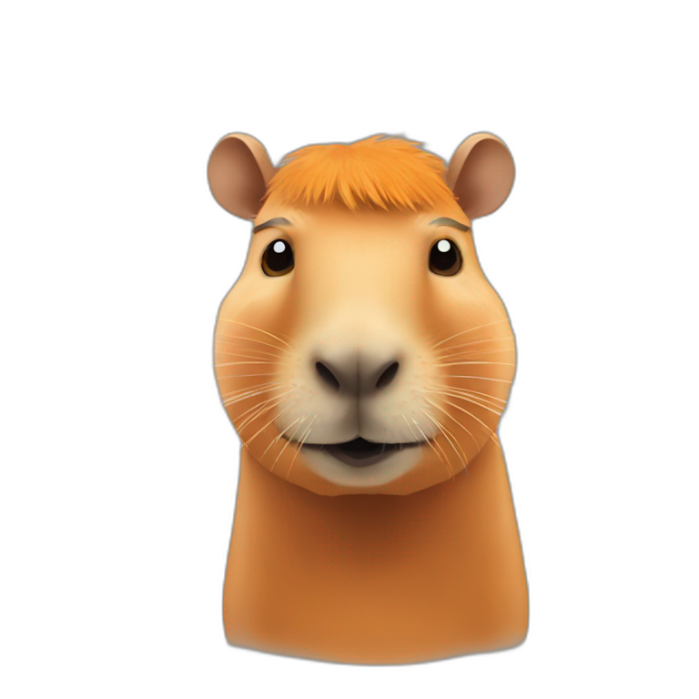 capybara on top of orange | AI Emoji Generator