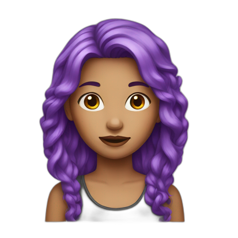 purple-haired girl with sunglasses | AI Emoji Generator