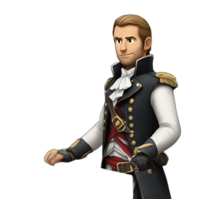 macron d guiser en assassin s creed sans capuche AI Emoji Generator