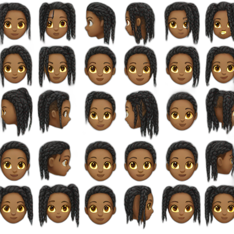 Girl With Black And Purple Braids Ai Emoji Generator 
