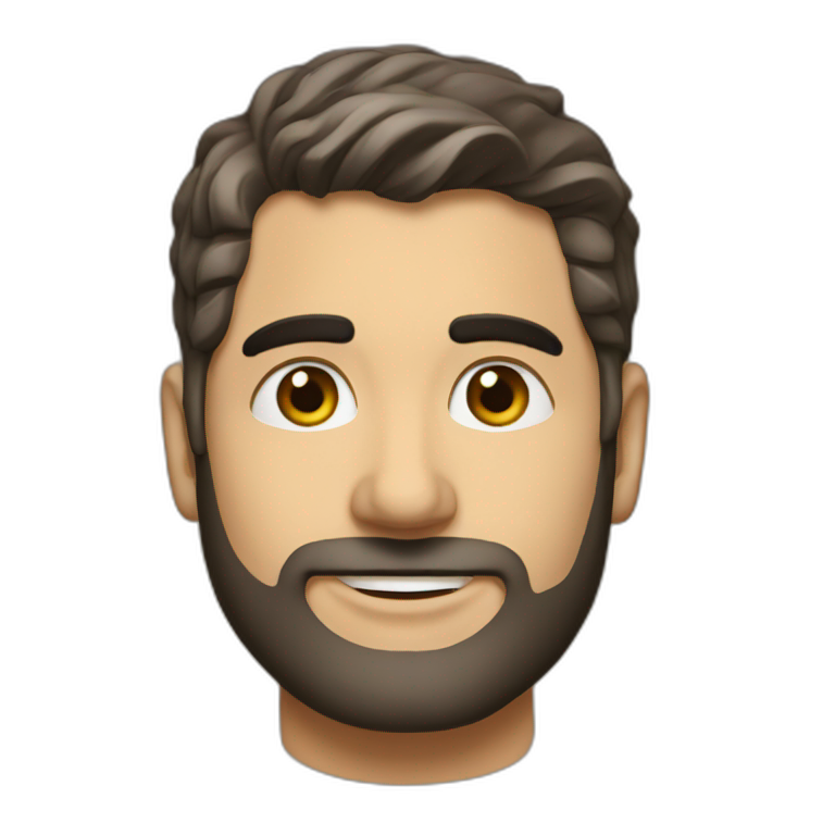 memoji of andrew huberman muscular silver hair, v neck | AI Emoji Generator