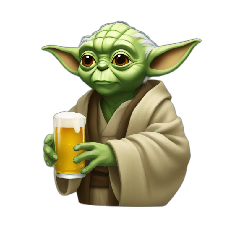 yoda drinking beer | AI Emoji Generator