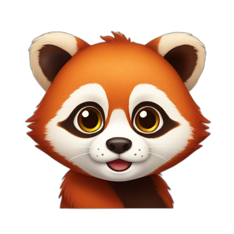 cute Red panda coding on a laptop | AI Emoji Generator