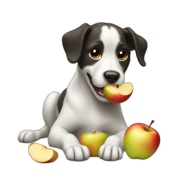 apple in dog mouth | AI Emoji Generator