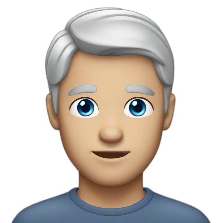 blue eyed black hair white man cyborg | AI Emoji Generator