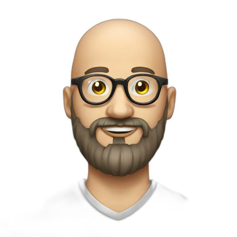 Bald old man with beard glasses | AI Emoji Generator