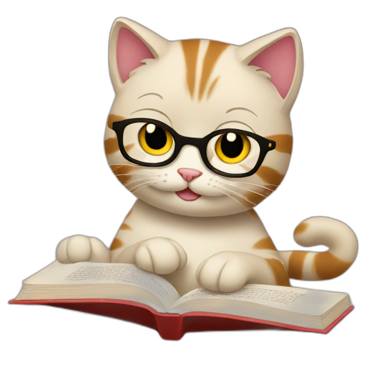 cat with book | AI Emoji Generator