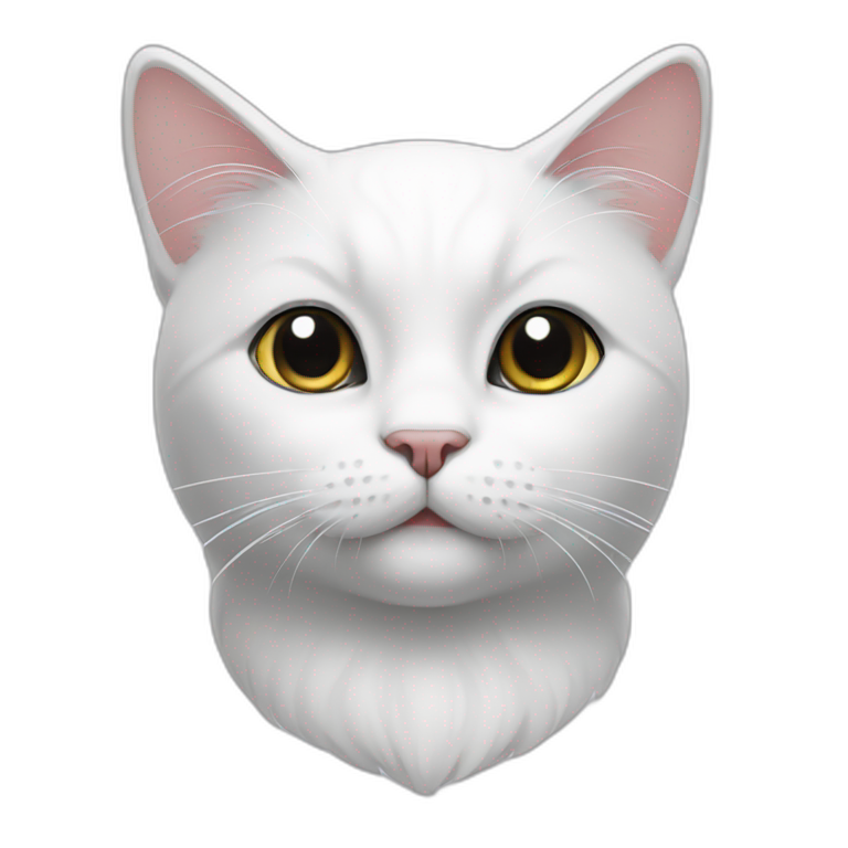 White cat with large ears | AI Emoji Generator