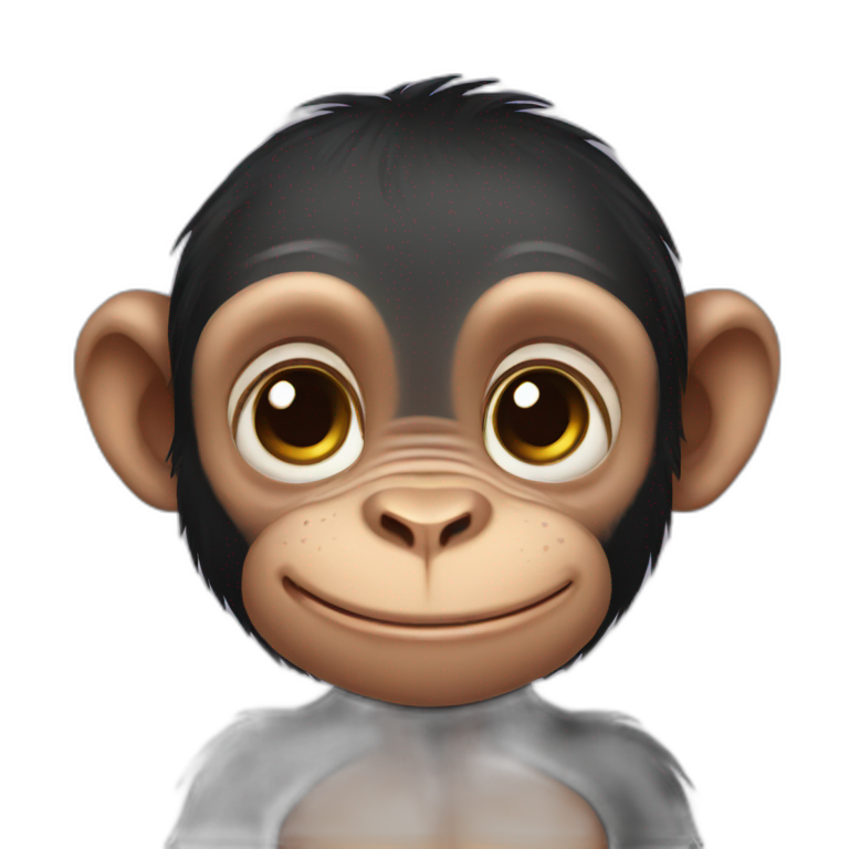 Chimpanzee sitting, no tail | AI Emoji Generator