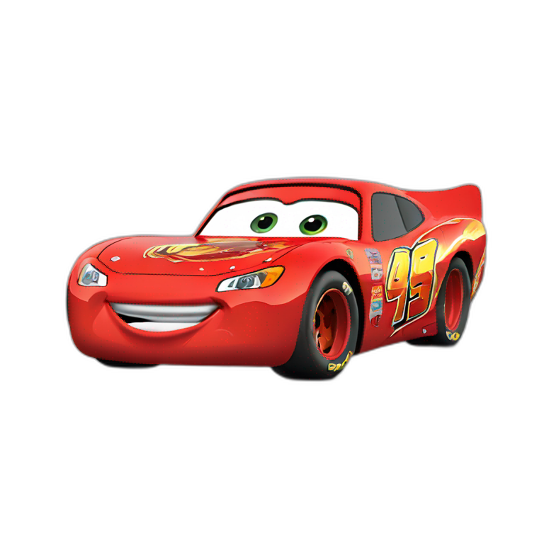 lightning Mcqueen but very sad | AI Emoji Generator