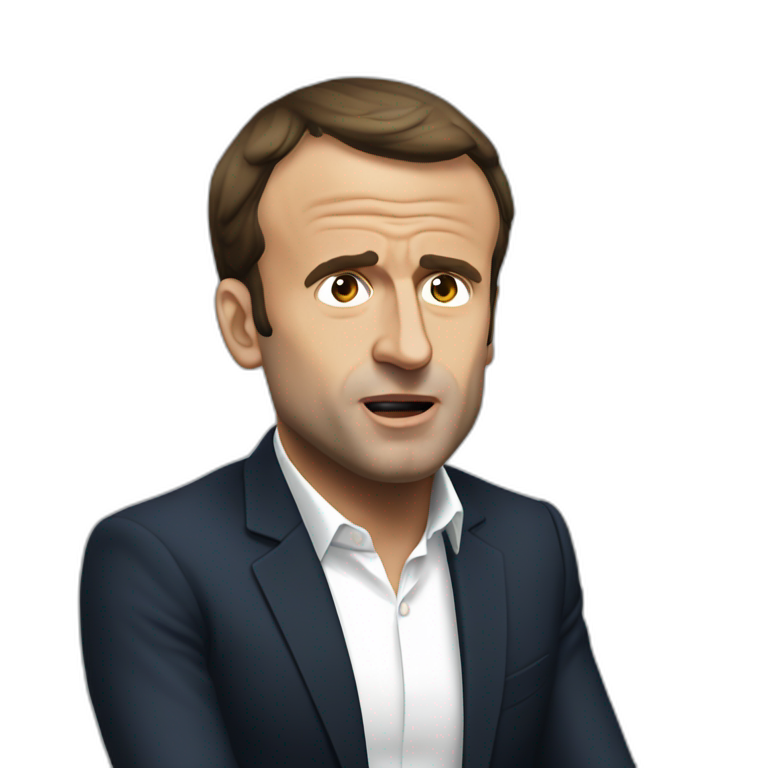 macron qui pleure | AI Emoji Generator