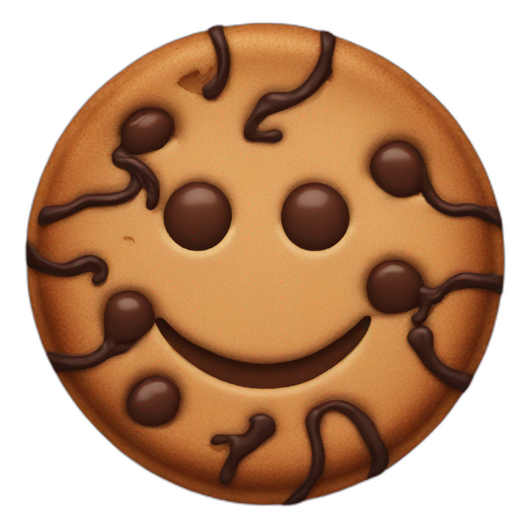 single cookie with chocolate pieces | AI Emoji Generator