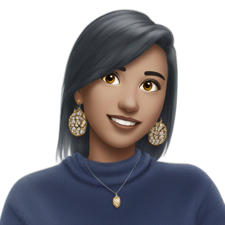 Dark Skinned Girl With Earrings Ai Emoji Generator 9775