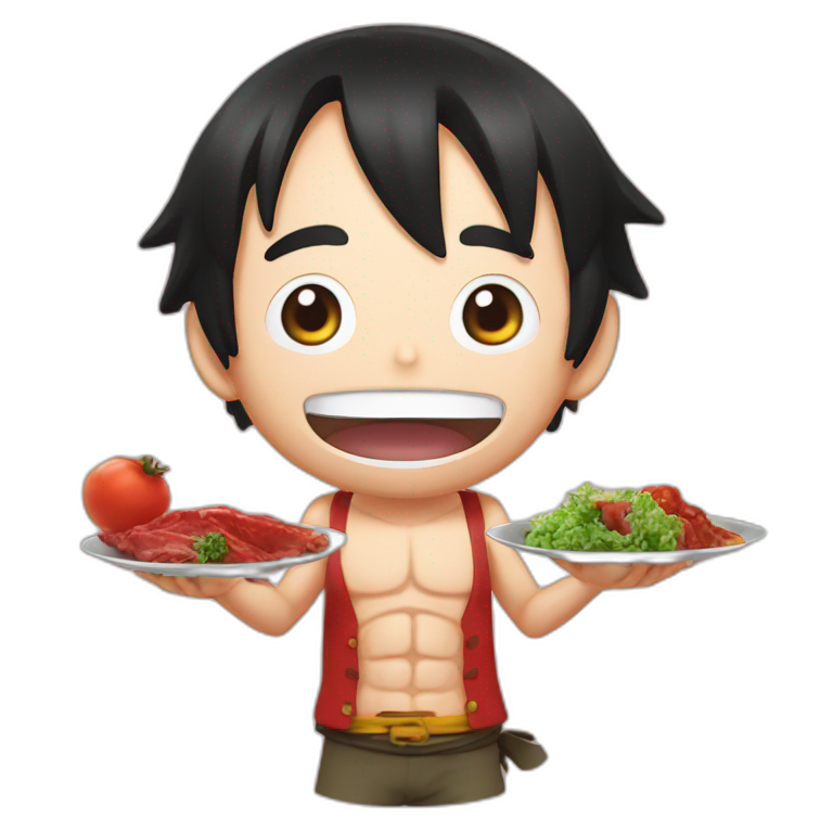 luffy qui mange cohper | AI Emoji Generator