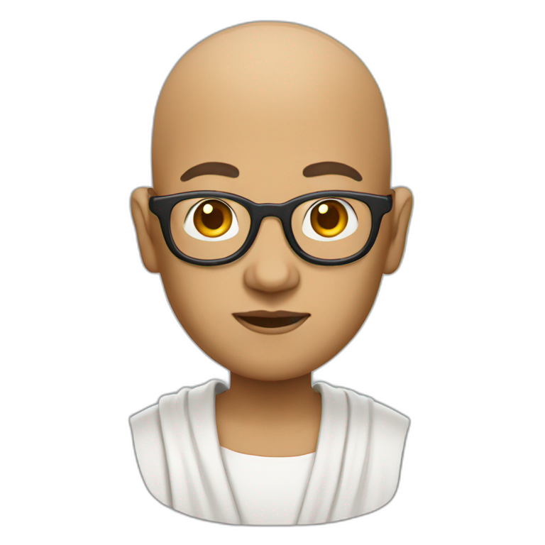 bald barry tegg with glasses and collar shirt | AI Emoji Generator