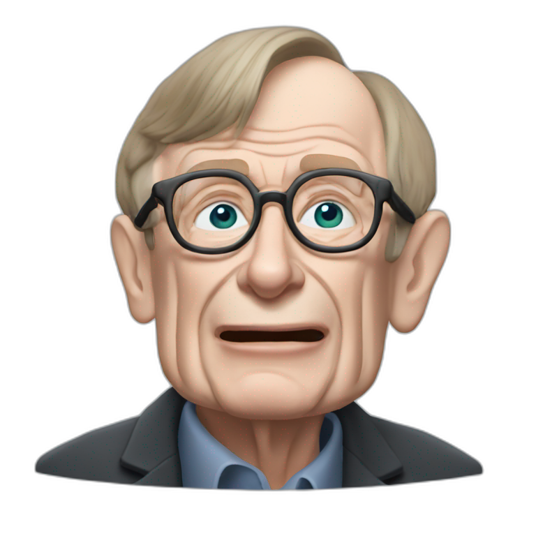 Stephen Hawking on a wheelchair | AI Emoji Generator