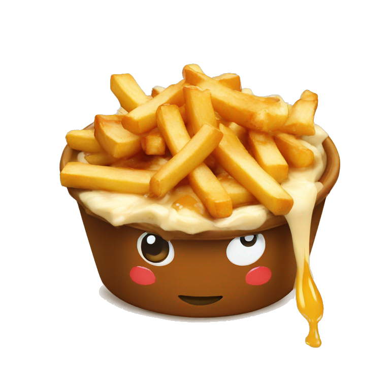 Poitine eating a poutine | AI Emoji Generator