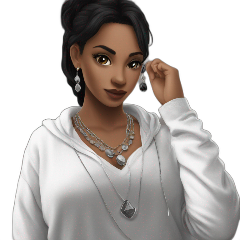Elegant Dark Skinned Girl With Jewelry Ai Emoji Generator 4233