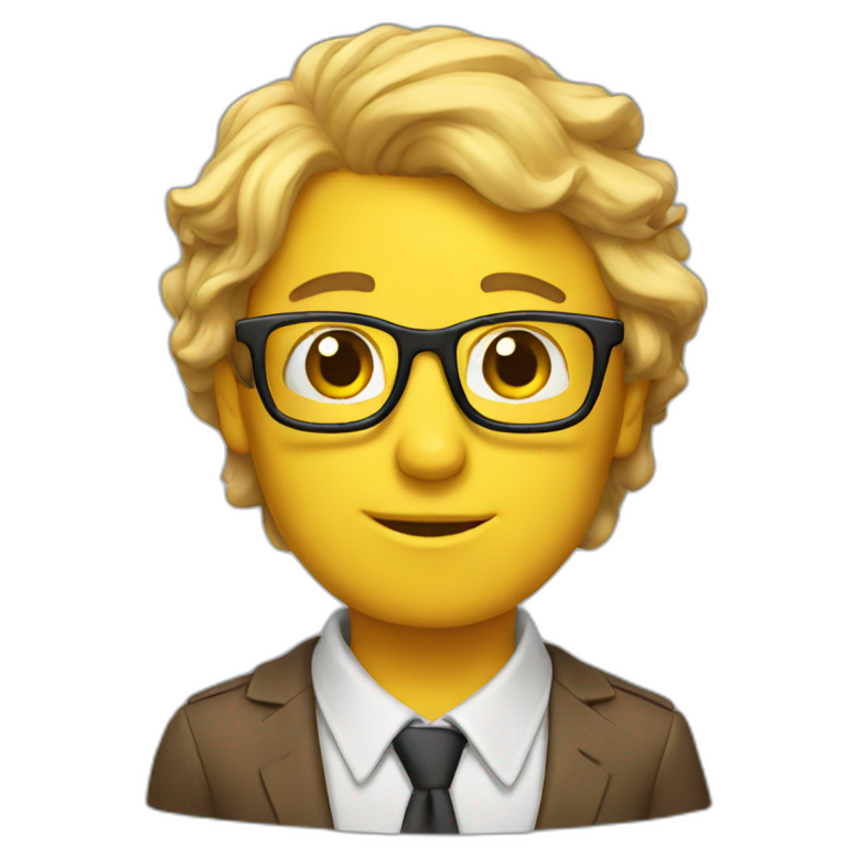 nerd raising his finger to say something nerdy | AI Emoji Generator