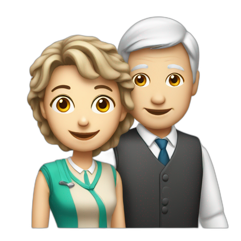 Classmates Reunion with older lady teacher | AI Emoji Generator