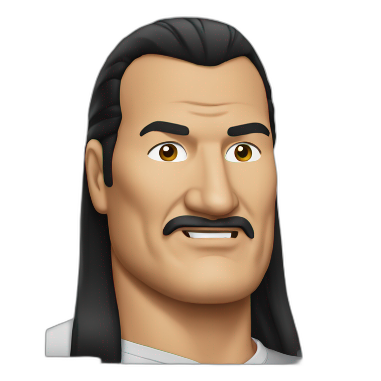 steven seagal cartoon wearing long shirt | AI Emoji Generator