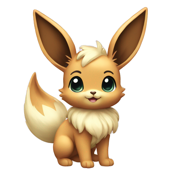 Kawaii Shiny Pastel Orange Eevee Full Body | AI Emoji Generator