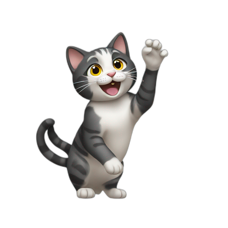 Cat Waving Paw Ai Emoji Generator