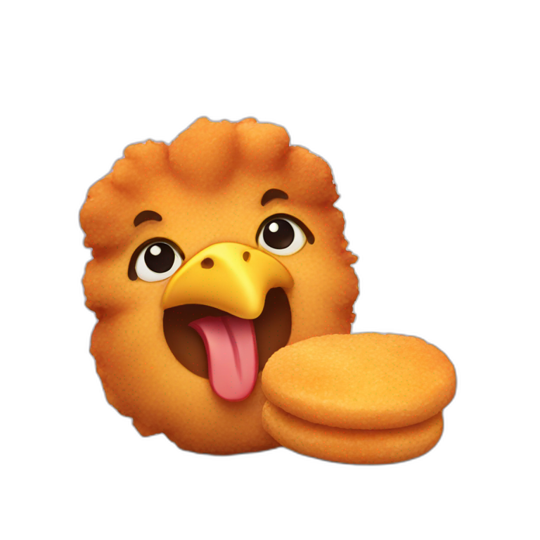 Baby lion with nuggets | AI Emoji Generator