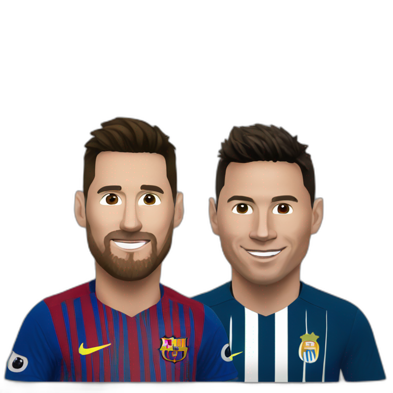 Messi and ronaldo with mafia dress | AI Emoji Generator