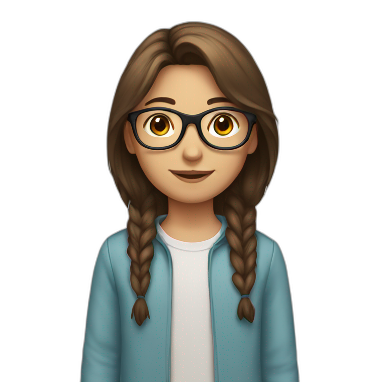 Brown girl with bindi and glasses | AI Emoji Generator