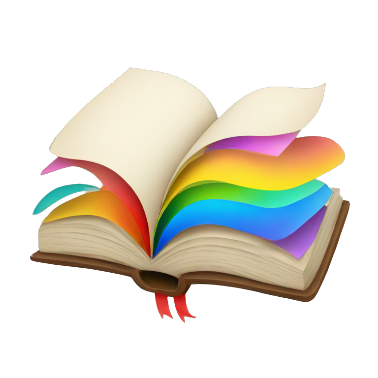 Open book with rainbow | AI Emoji Generator