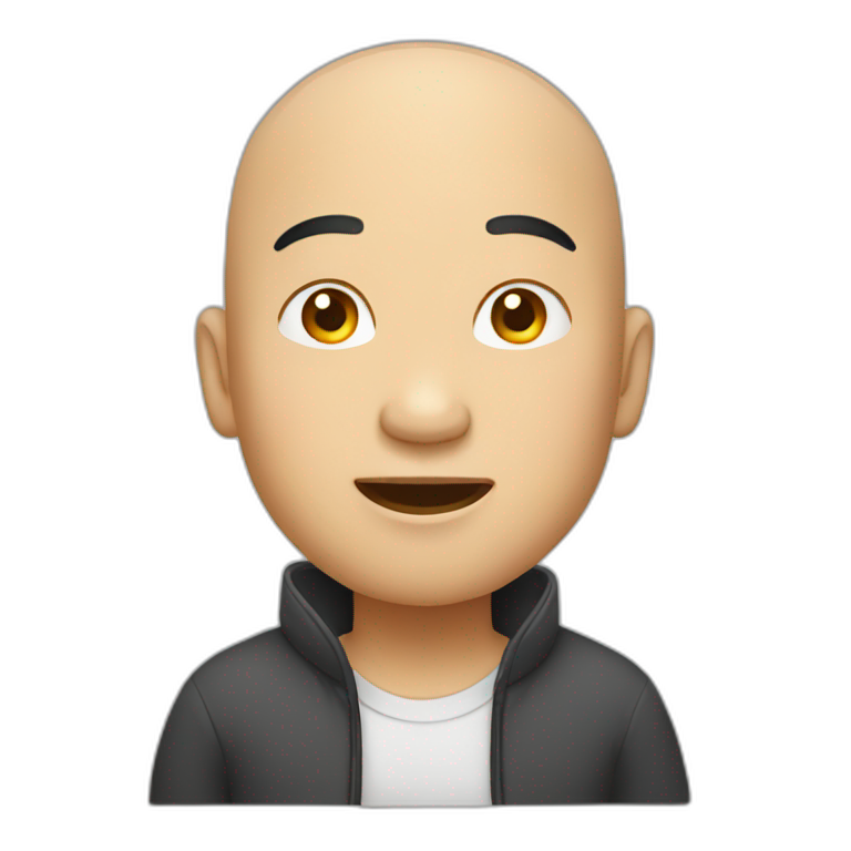 Bald-ancap-Asian-with-mustache-bandana | AI Emoji Generator