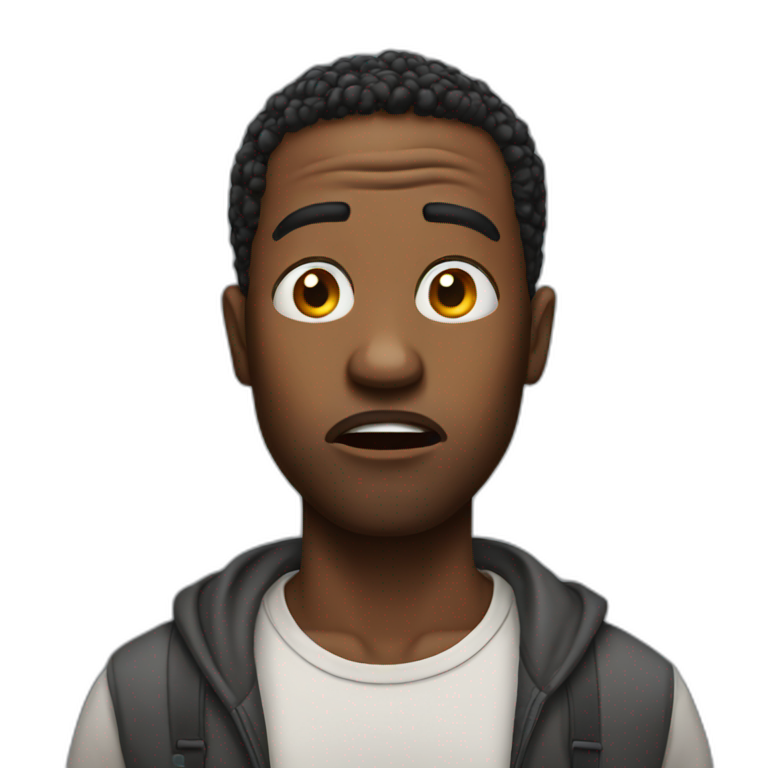 Shocked black guy | AI Emoji Generator