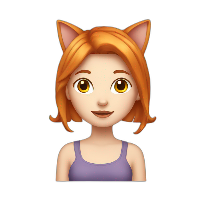 A Girl With Cat Ears Ai Emoji Generator