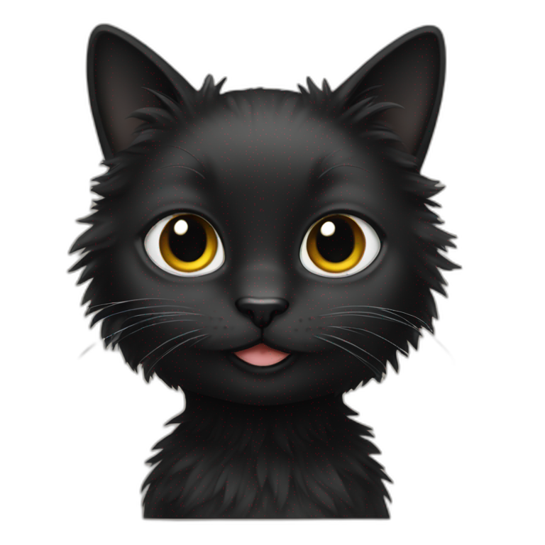 Fluffy Black Cat Ai Emoji Generator 5711