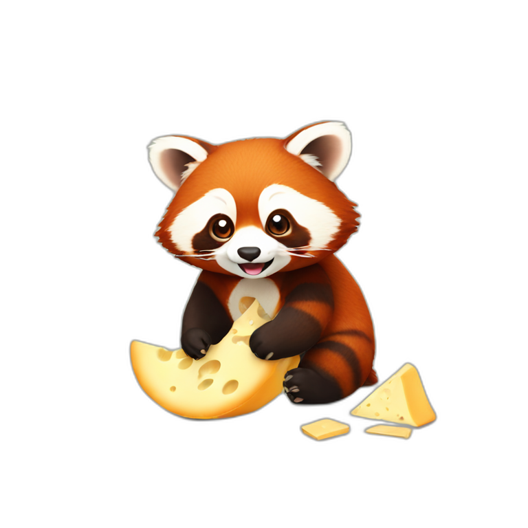 Red panda eats cheese | AI Emoji Generator