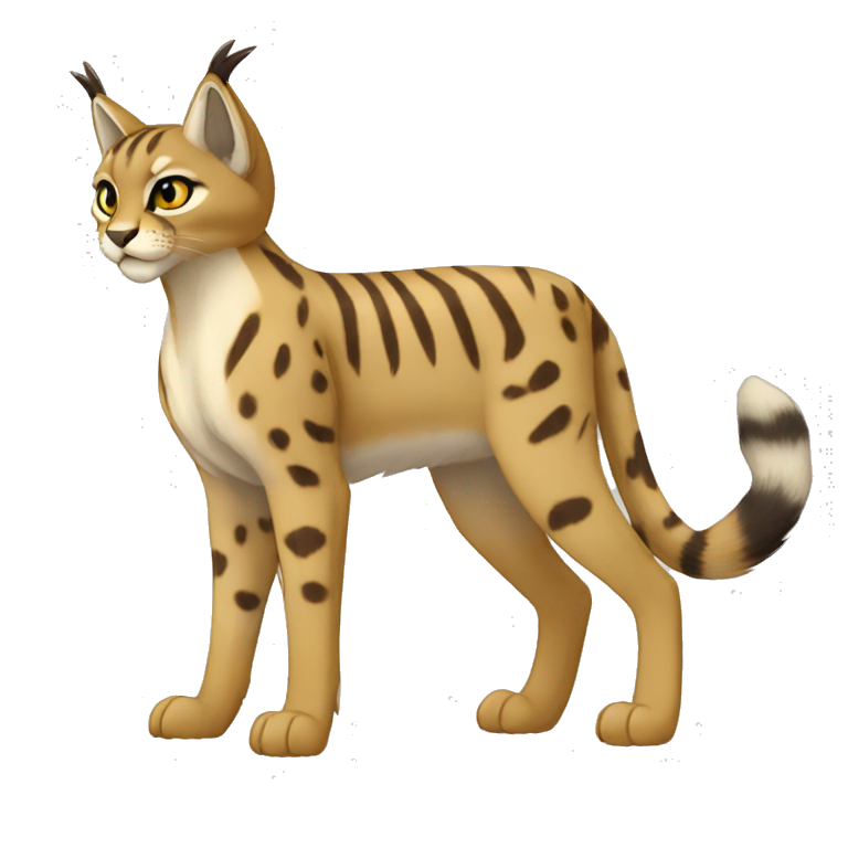 Beige Lynx-Caracal-Fakemon-hybrid with orange points, green eyes brown ...