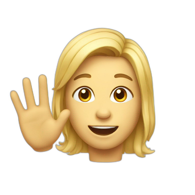 Girl waving | AI Emoji Generator