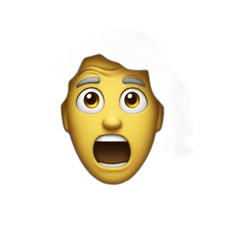Face Screaming in Fear with blushing cheeks | AI Emoji Generator